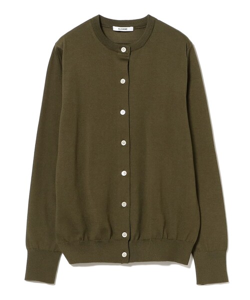 Demi-Luxe BEAMS(デミルクス ビームス)の「【別注】SLOANE / 18ゲージ 天竺 クルーネック カーディガン(ニット/セーター・レディース・カーキ/ブラック・1/2)」の6枚目の写真