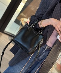 NiiNa | 【NiiNa】【高品質牛革】2wayスクエアグロスレザーバッグ(ハンドバッグ)