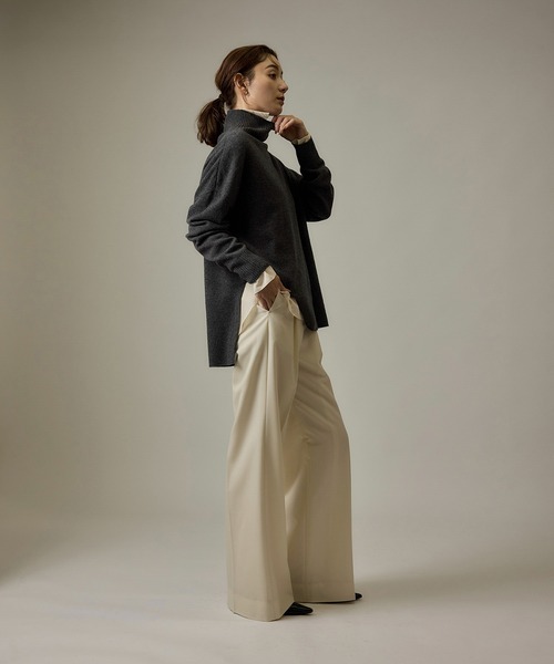 ROPE'（ロペ）の「ホールガーメント タートルネックニットプルオーバー（ニット/セーター・レディース・チャコールグレー/オフホワイト/ベージュ/グリーン系その他・FREE）」の5枚目の写真