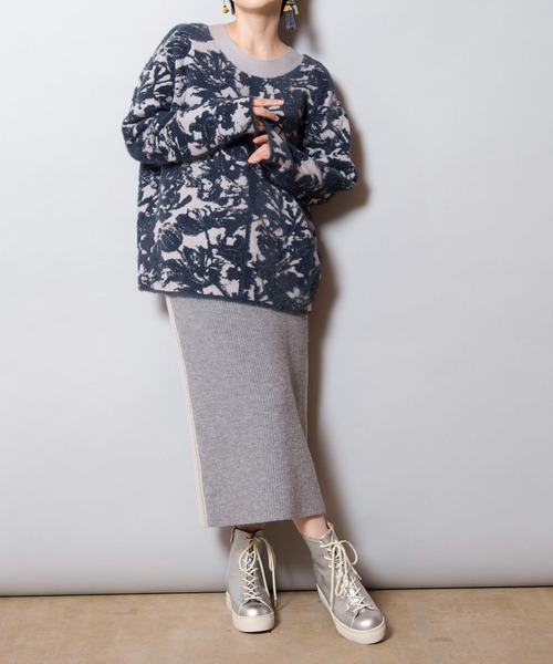 OSMOSIS（オズモーシス）の「畦ストライプニットスカート（スカート・レディース・ライトグレー/ダークグレー/ブラック・ONE SIZE）」の16枚目の写真