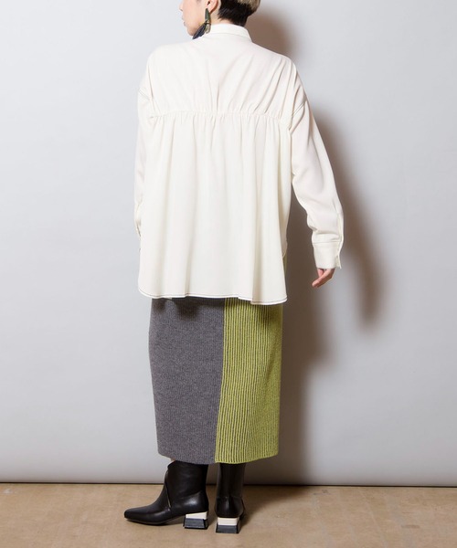 OSMOSIS（オズモーシス）の「畦ストライプニットスカート（スカート・レディース・ライトグレー/ダークグレー/ブラック・ONE SIZE）」の20枚目の写真