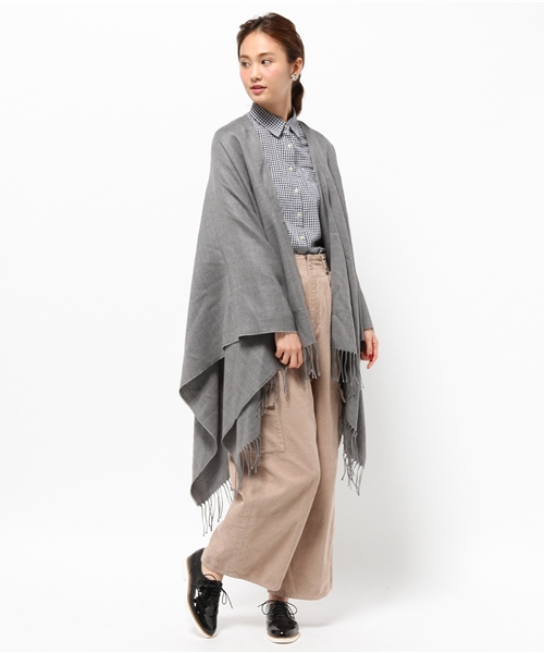 ivory court（アイボリーコート）の「ポンチョ◆（ストール/ショール・レディース・チャコールグレー/ネイビー・FREE）」の9枚目の写真