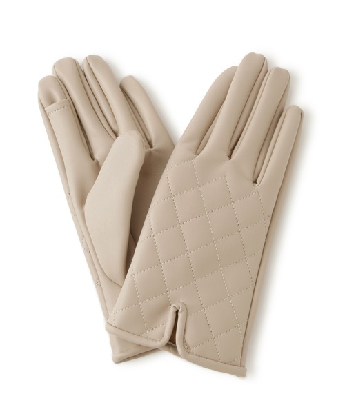 ROPE' PICNIC(ロペピクニック)の「シンセティックレザーキルティンググローブ(手袋・レディース・ベージュ系その他/ブラック・FREE)」の5枚目の写真