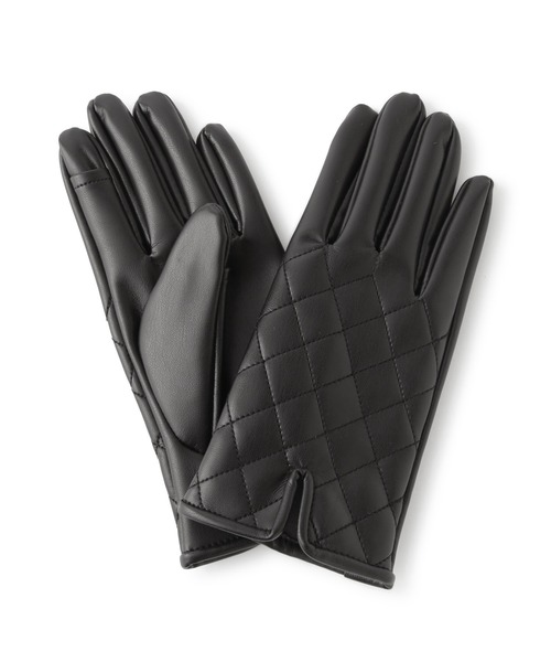 ROPE' PICNIC(ロペピクニック)の「シンセティックレザーキルティンググローブ(手袋・レディース・ベージュ系その他/ブラック・FREE)」の6枚目の写真