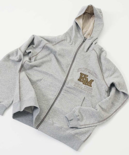 KRIFF MAYER（クリフメイヤー）の「のび～る裏毛ジップパーカー（パーカー・メンズ・ブラック/グレー/オートミール・MEDIUM/LARGE/X-LARGE）」の2枚目の写真