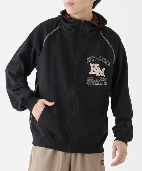 KRIFF MAYER（クリフメイヤー）の「のび～る裏毛ジップパーカー（パーカー・メンズ・ブラック/グレー/オートミール・MEDIUM/LARGE/X-LARGE）」の20枚目の写真