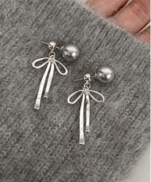 【OKUOKU 0909】パール リボンモチーフ ピアス 両耳用 oku-pierce-750856540550-9 Yy【RBTS】