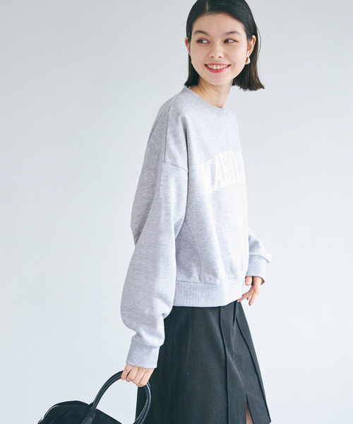 coca(coca)(コカ)の「ポリエステルコットン裏起毛フロッキークロップドスウェット(スウェット・レディース・グレー/アイボリー/オートミール/チャコール・M/L)」の9枚目の写真