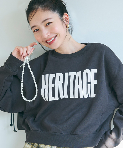 coca(coca)(コカ)の「ポリエステルコットン裏起毛フロッキークロップドスウェット(スウェット・レディース・グレー/アイボリー/オートミール/チャコール・M/L)」の20枚目の写真