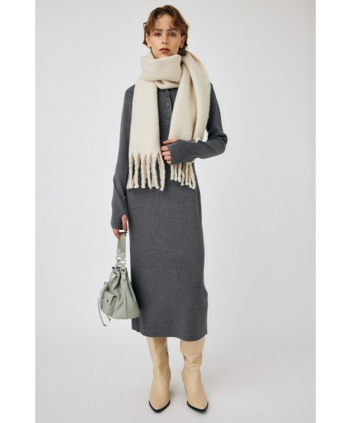 MOUSSY(マウジー)の「RIB KNIT ロングドレス(ワンピース・レディース・ブラック/チャコールグレー/ブラウン・1/2)」の2枚目の写真