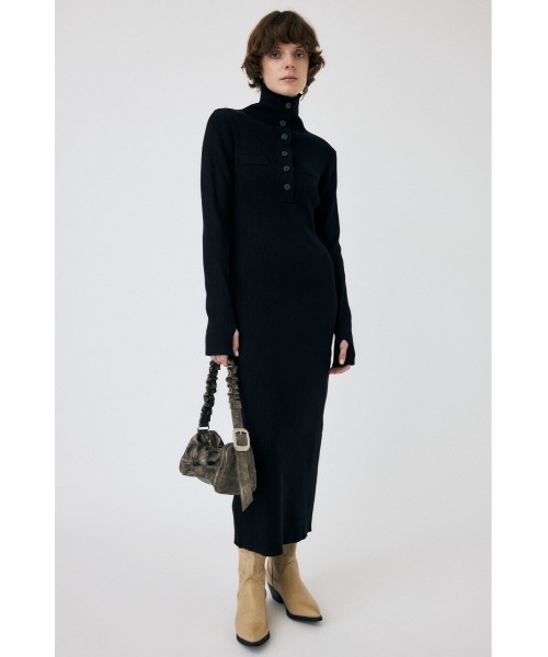 MOUSSY(マウジー)の「RIB KNIT ロングドレス(ワンピース・レディース・ブラック/チャコールグレー/ブラウン・1/2)」の7枚目の写真