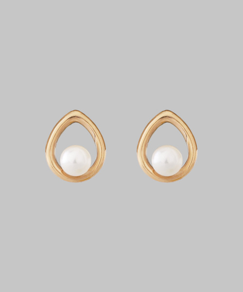 パール×ドロップラインピアス[K10]（ピアス（両耳用））｜ANEMONE（アネモネ）