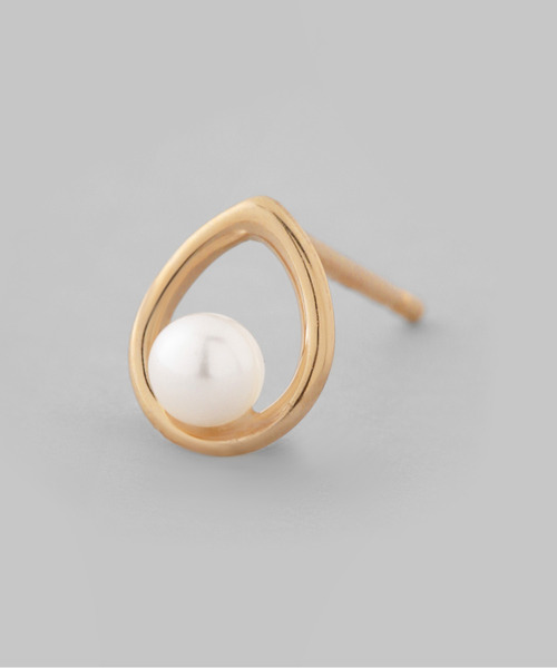 パール×ドロップラインピアス[K10]（ピアス（両耳用））｜ANEMONE（アネモネ）