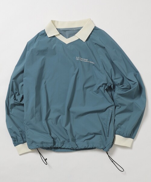 Firsthand(ファーストハンド)の「MA Firsthand/マ ファーストハンド BASIC LOGO 刺繍ナイロンプルオーバー(Tシャツ/カットソー・メンズ・ブラック/オフホワイト/ブルー・M/L)」の3枚目の写真