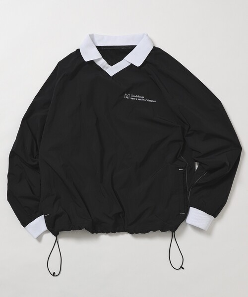 Firsthand(ファーストハンド)の「MA Firsthand/マ ファーストハンド BASIC LOGO 刺繍ナイロンプルオーバー(Tシャツ/カットソー・メンズ・ブラック/オフホワイト/ブルー・M/L)」の1枚目の写真