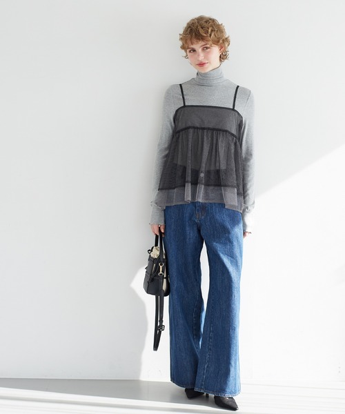 coca（coca）（コカ）の「ラメチュールキャミソール（キャミソール・レディース・チャコール/アイボリー・ONE SIZE）」の8枚目の写真