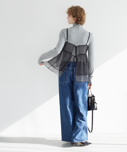 coca（coca）（コカ）の「ラメチュールキャミソール（キャミソール・レディース・チャコール/アイボリー・ONE SIZE）」の10枚目の写真