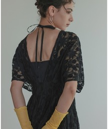 Callarus | 【結婚式・パーティー・オケージョンドレス】バックリボンデザインスリット起毛レースワンピースドレス〔Callarus〕(ドレス)