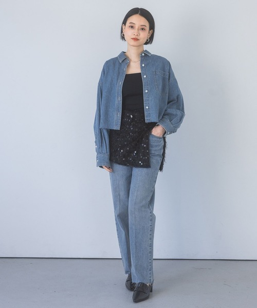 Apbデニムショートシャツ（シャツ/ブラウス）｜apart by lowrys（アパートバイローリーズ）