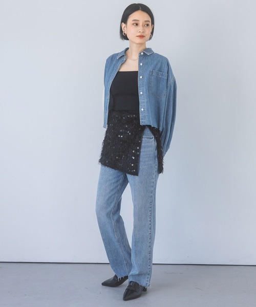 Apbデニムショートシャツ（シャツ/ブラウス）｜apart by lowrys（アパートバイローリーズ）