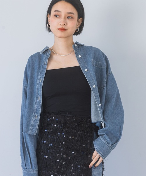 Apbデニムショートシャツ（シャツ/ブラウス）｜apart by lowrys（アパートバイローリーズ）