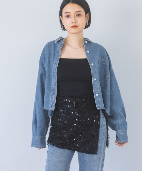 Apbデニムショートシャツ（シャツ/ブラウス）｜apart by lowrys（アパートバイローリーズ）