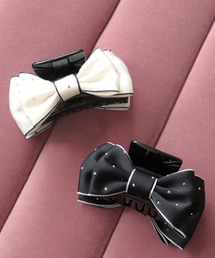 Three Four Time（スリーフォータイム）の「ドットストーンリボンバンス（バレッタ/ヘアクリップ）」