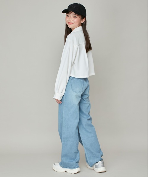 JENNI love(ジェニィラブ)の「チェーンネクタイ付きブラウス(シャツ/ブラウス・キッズ・グレー/オフホワイト/サックスブルー・130cm/140cm/150cm/160cm)」の8枚目の写真