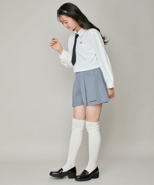 JENNI love(ジェニィラブ)の「チェーンネクタイ付きブラウス(シャツ/ブラウス・キッズ・グレー/オフホワイト/サックスブルー・130cm/140cm/150cm/160cm)」の15枚目の写真