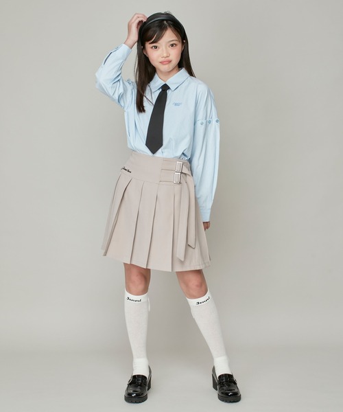 JENNI love(ジェニィラブ)の「チェーンネクタイ付きブラウス(シャツ/ブラウス・キッズ・グレー/オフホワイト/サックスブルー・130cm/140cm/150cm/160cm)」の21枚目の写真