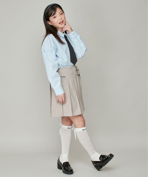 JENNI love(ジェニィラブ)の「チェーンネクタイ付きブラウス(シャツ/ブラウス・キッズ・グレー/オフホワイト/サックスブルー・130cm/140cm/150cm/160cm)」の22枚目の写真