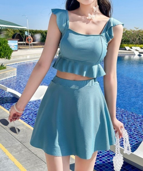 水着 ワンピース スカート フリル ノースリーブ おしゃれ 楽天市場】フリル スカート（スタイル（女性用水着）ワンピース