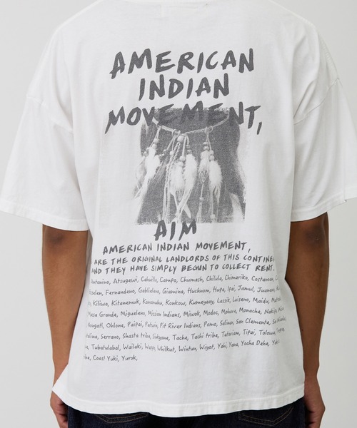 REMI RELIEF（レミレリーフ）の「REMI RELIEF/レミレリーフ HARD SP加工20/-天竺BIGサイズT(INDIAN) Tシャツ（Tシャツ/カットソー・メンズ・オフホワイト/ブラック・M/L/XL）」の3枚目の写真