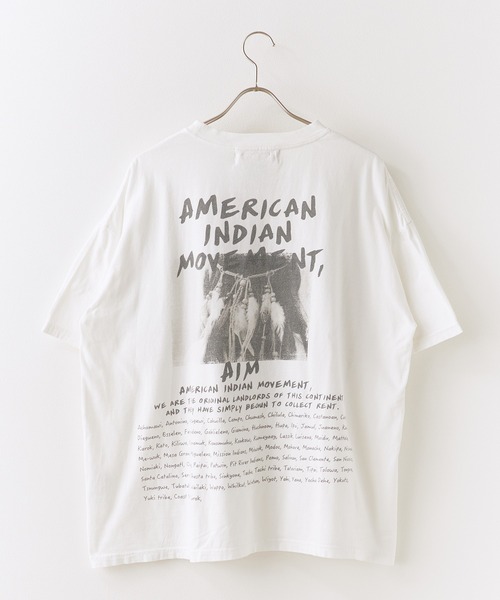 REMI RELIEF（レミレリーフ）の「REMI RELIEF/レミレリーフ HARD SP加工20/-天竺BIGサイズT(INDIAN) Tシャツ（Tシャツ/カットソー・メンズ・オフホワイト/ブラック・M/L/XL）」の4枚目の写真