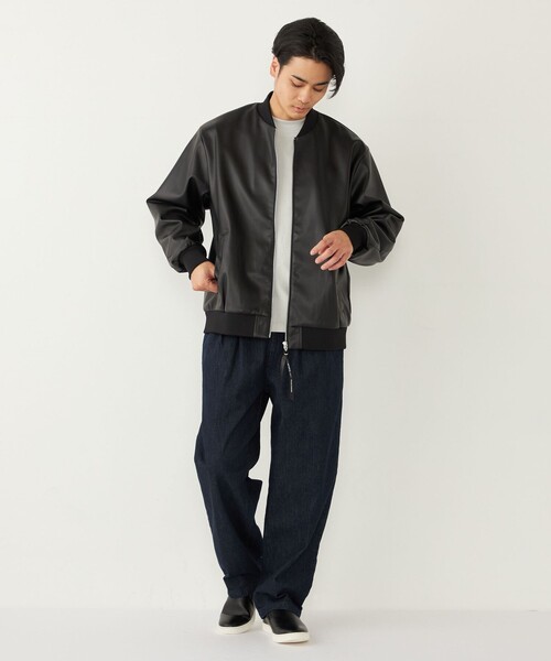 SHIPS Colors(シップス カラーズ)の「合成皮革 ボマー ジャケット◇(ブルゾン・メンズ・ブラック・X-LARGE/LARGE/MEDIUM)」の19枚目の写真