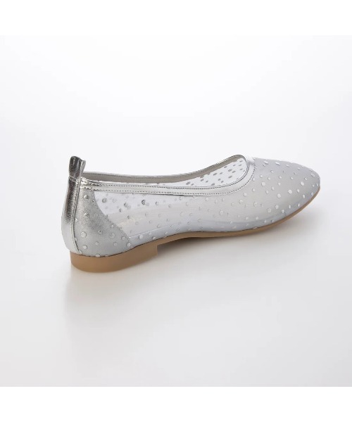 Launa lea(ラウナレア)の「ドットホイルチュールフラットパンプス(0598)(パンプス・レディース・シルバー/ブラック/ホワイト・22.5cm/23.0cm/23.5cm/24.0cm/24.5cm/25.0cm/22.0cm)」の7枚目の写真