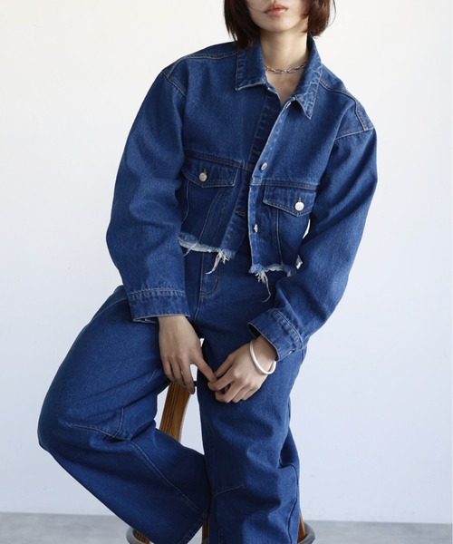 SOTT（ソット）の「Denim Set-up  デニムセットアップ（セットアップ・レディース・ブルー/ケミカルウォッシュ・FREE）」の12枚目の写真