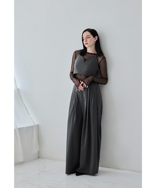 ピンストライプビスチェワイドパンツドレス 2点セット セレモニー 結婚