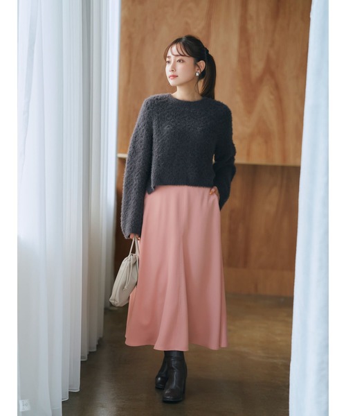 新品未使用】 poláuraドレープセミフレアスカート ドレープセミフレア