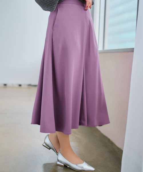 セール】ドレープセミフレアスカート 【低身長・小柄女性】（スカート