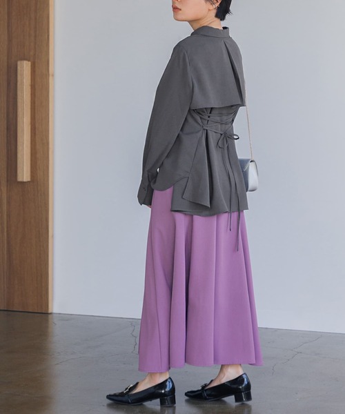 セール】ドレープセミフレアスカート 【低身長・小柄女性】（スカート