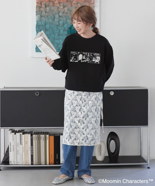 MOOMIN(ムーミン)の「Moomin コミック柄プリント裏毛プルオーバー(スウェット・レディース・ブラック/グレー系その他/ホワイト系その他・FREE)」の10枚目の写真