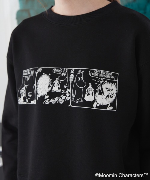 MOOMIN(ムーミン)の「Moomin コミック柄プリント裏毛プルオーバー(スウェット・レディース・ブラック/グレー系その他/ホワイト系その他・FREE)」の8枚目の写真