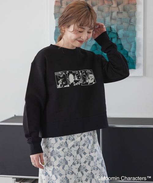 MOOMIN(ムーミン)の「Moomin コミック柄プリント裏毛プルオーバー(スウェット・レディース・ブラック/グレー系その他/ホワイト系その他・FREE)」の21枚目の写真