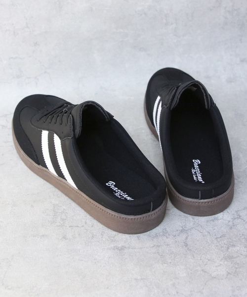 ８(eight)（エイト）の「2本ライン レトロミュールスニーカー（スニーカー・メンズ・ホワイト×ブラック/ブラック×ホワイト・25.0cm/25.5cm/26.0cm/26.5cm/27.0cm/28.0cm）」の8枚目の写真