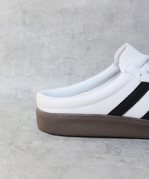 ８(eight)（エイト）の「2本ライン レトロミュールスニーカー（スニーカー・メンズ・ホワイト×ブラック/ブラック×ホワイト・25.0cm/25.5cm/26.0cm/26.5cm/27.0cm/28.0cm）」の17枚目の写真