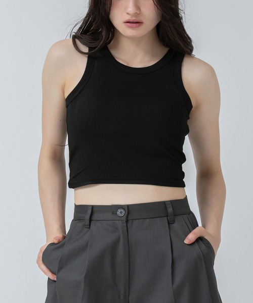 syao様cynicalカップ付きタンクブラック suteteko_silk341