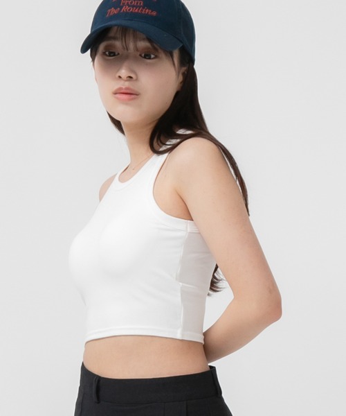 【※韓国大好き夫婦⭐︎夫】　タンクトップ　ブラック　Lサイズ　2点まとめ パッド付きショートアメスリタンクトップ/カップ付き タンク