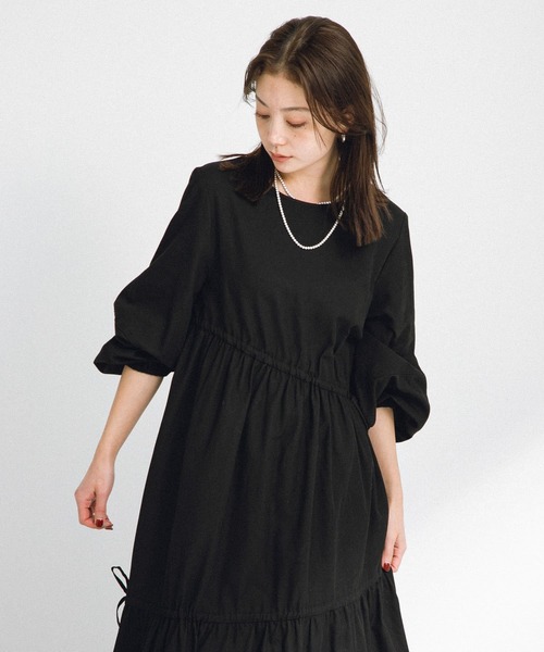 Rene ウォッシャブル リネン ワンピース カメリア ティアード　近年モデル lvn311-1509_k4.jpg