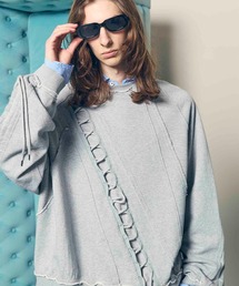 《UNISEX》Prime-Over Lace-Up Alien Sweat Crew Neck Pullover/プライムオーバーレースアップエイリアンスウェットクルーネックプルオーバー【MAISON SPECIAL/メゾンスペシャル】